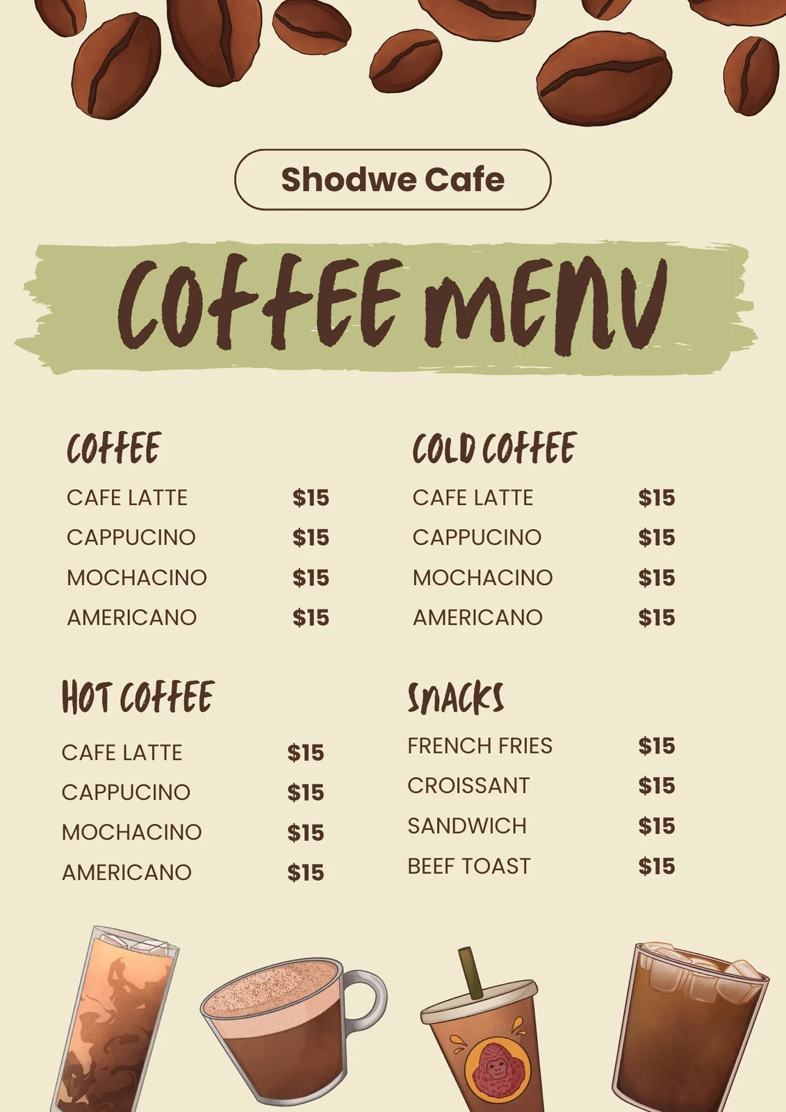 Coffee Menu